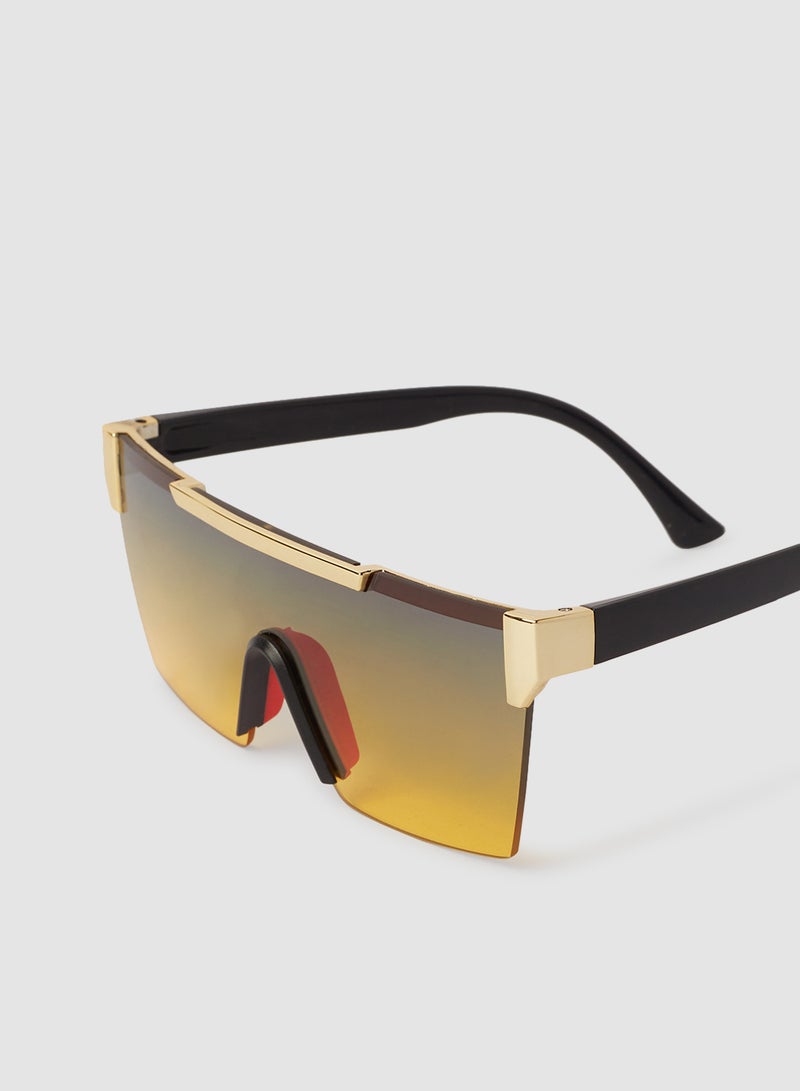 Women's Oversized Reflective Sunglasses - Image 3