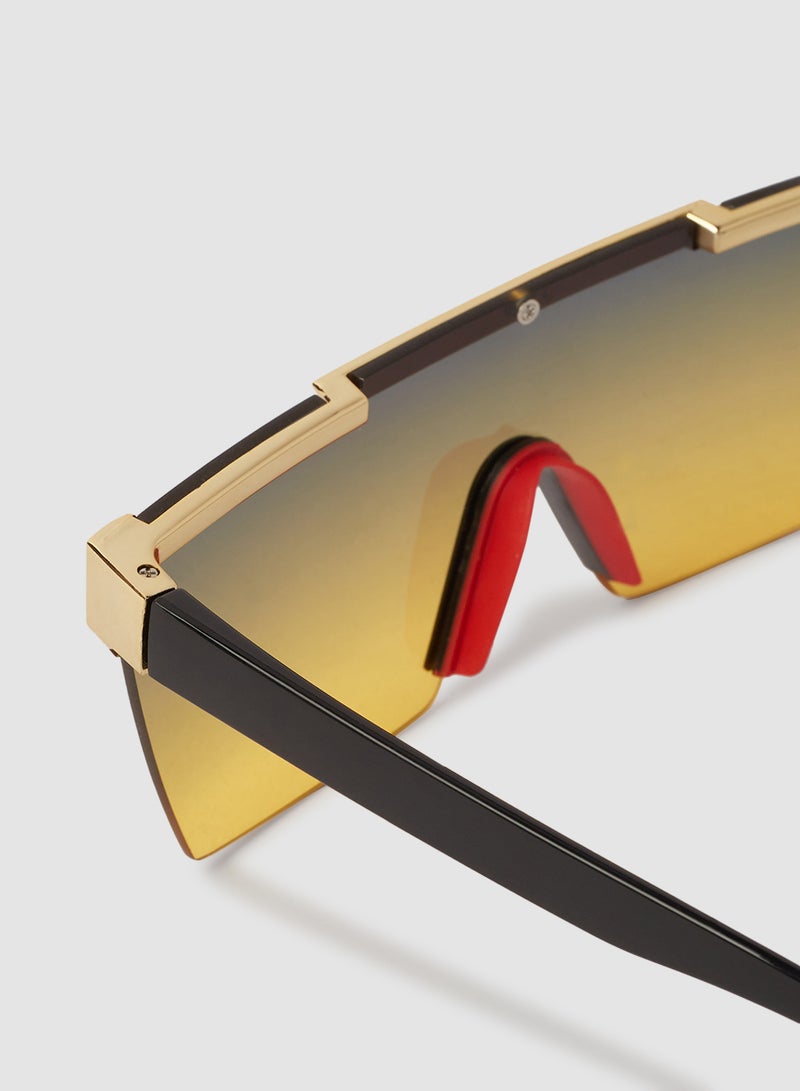 Women's Oversized Reflective Sunglasses - Image 2