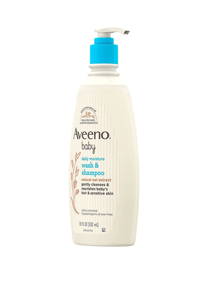 Aveeno Lightly Scented Wash And Shampoo - 532 ml - Image 1