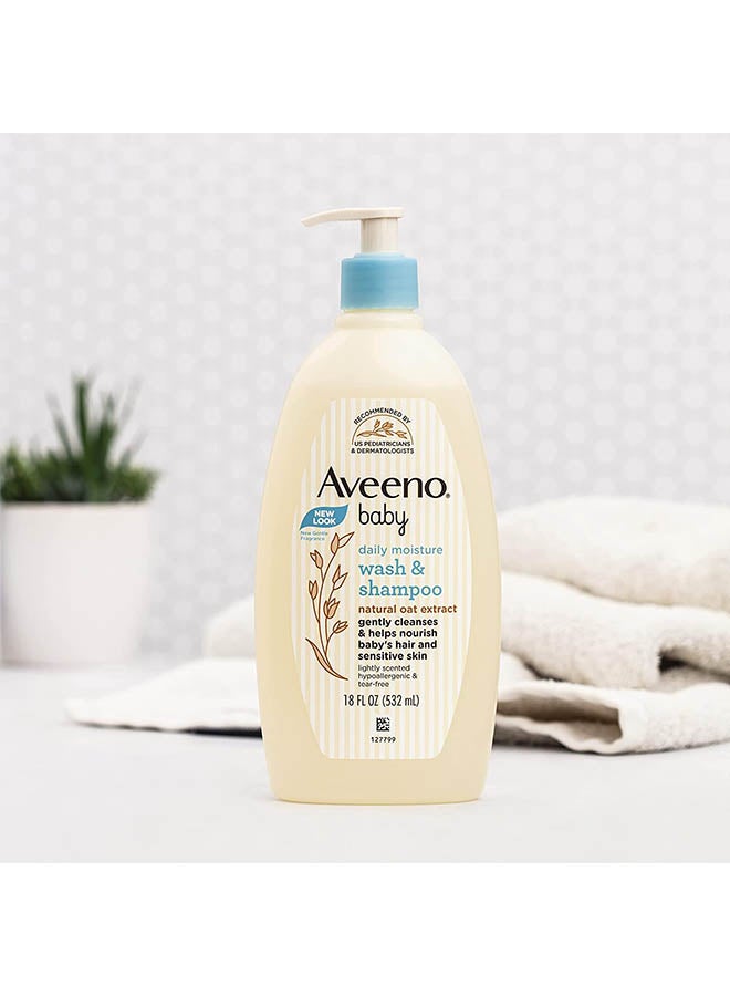 Aveeno Lightly Scented Wash And Shampoo - 532 ml - Image 4