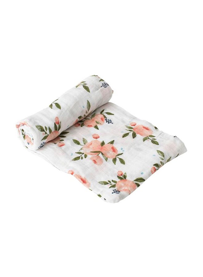 little unicorn Cotton Muslin Swaddle - Watercolour Roses  - Image 1