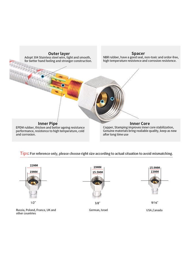Single Handle Bathroom Faucet Silver 1None - Image 2