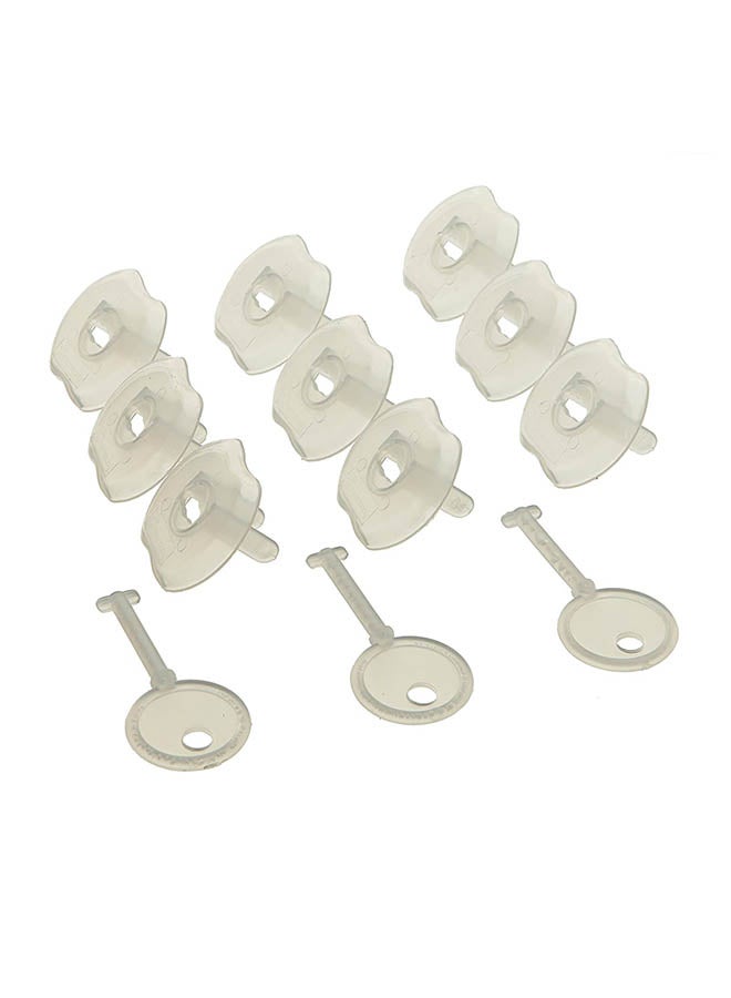 dreambaby - 12-Piece Outlet Plugs and Keys Set - Clear - Image 1