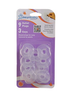 dreambaby 12-Piece Outlet Plugs and Keys Set - Clear  - Image 2