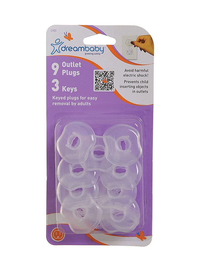 dreambaby - 12-Piece Outlet Plugs and Keys Set - Clear - Image 1