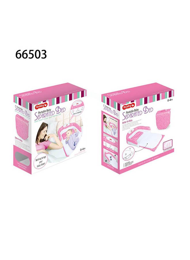 آي بيبي سرير منفصل محمول - وردي / أبيض - Image 2