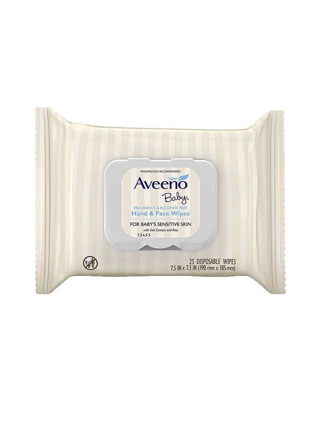 Aveeno Hand And Face Baby Wipes 4 Packs x 25 Wipes, 100 Count  - Image 2