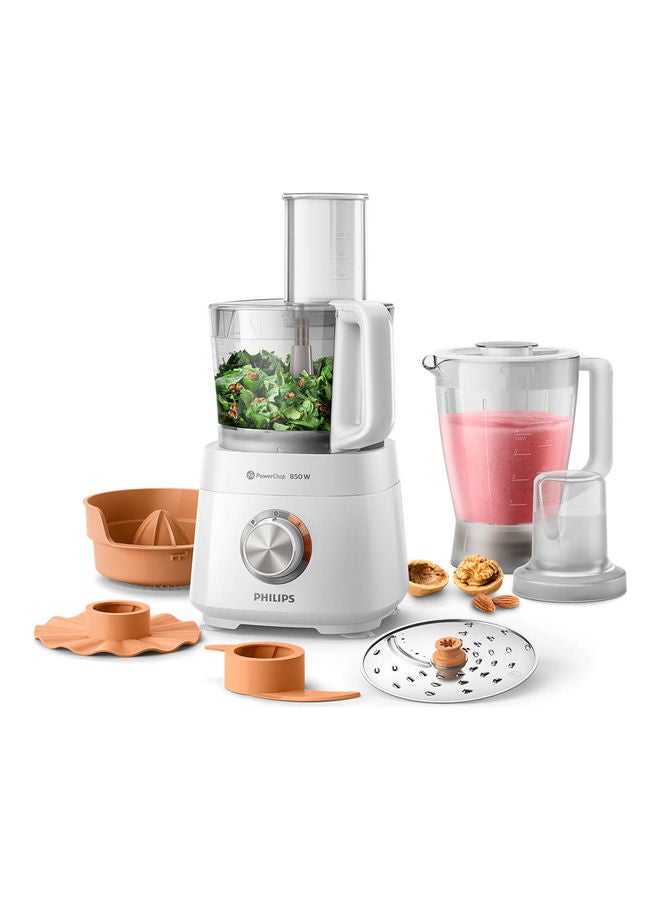 Philips - Compact Food Processor 850 W HR7520/01 White - Image 1