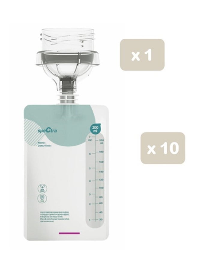 Spectra Easy Breast Milk Bags With Connector - 200ml,Pack Of 10 - Image 2