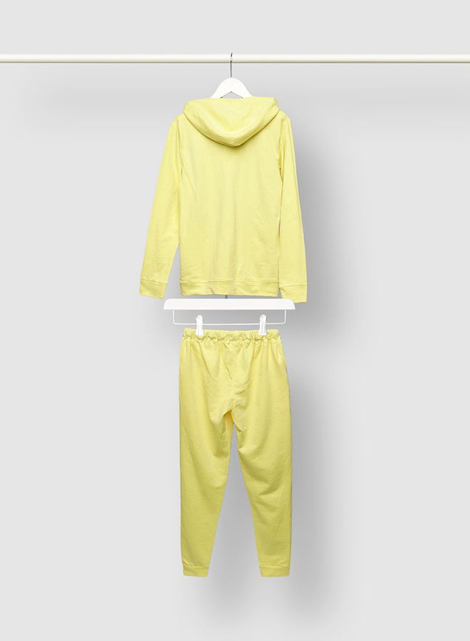 QUWA - Trendy Boys Printed Jacket And Joggers Clothing Set Yellow - Image 1