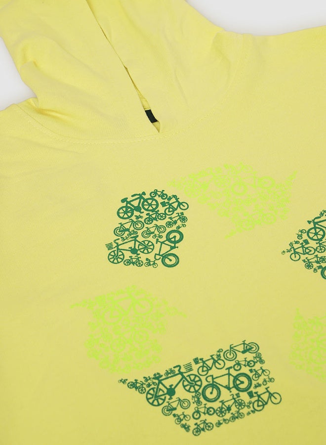 QUWA - Trendy Boys Printed Jacket And Joggers Clothing Set Yellow - Image 1