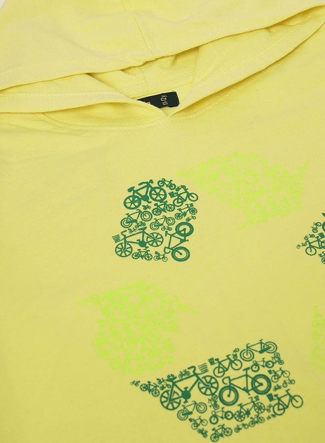 QUWA - Trendy Boys Printed Jacket And Joggers Clothing Set Yellow - Image 1