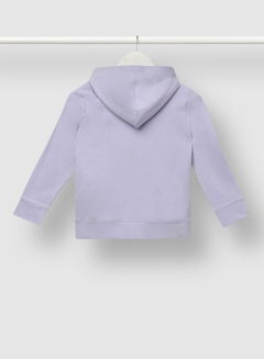 QUWA Elegant Boys Graphic Printed Cotton Casual Hoodie Light Purple  - Image 2