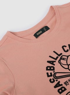 QUWA Comfortable Boys Graphic Printed Long Sleeve cotton Crew Neck Casual Sweatshirt Pink/Black  - Image 3