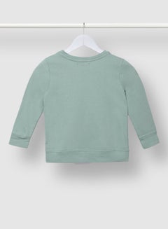 QUWA Stylish Boys Graphic Printed Long Sleeve Cotton Crew Neck Casual Sweatshirt Dark Green  - Image 2