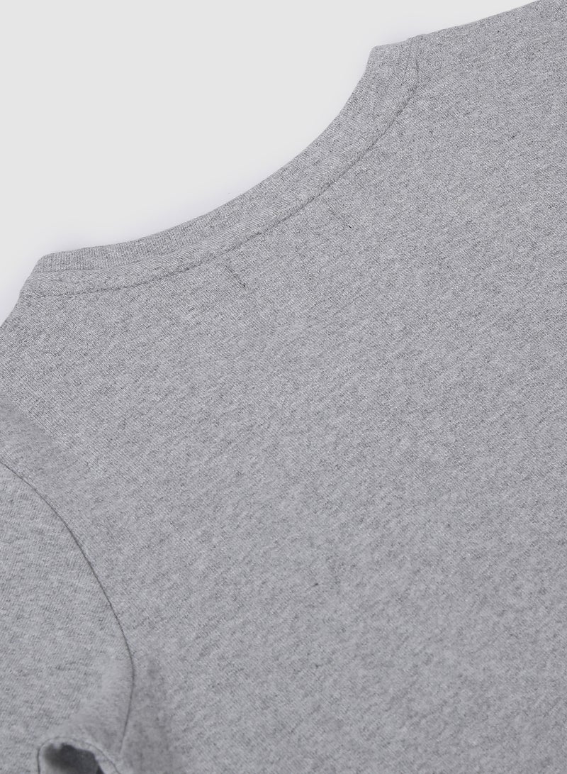 QUWA - Stylish Boys Graphic Printed Long Sleeve Crew Neck Sweatshirt Grey - Image 1