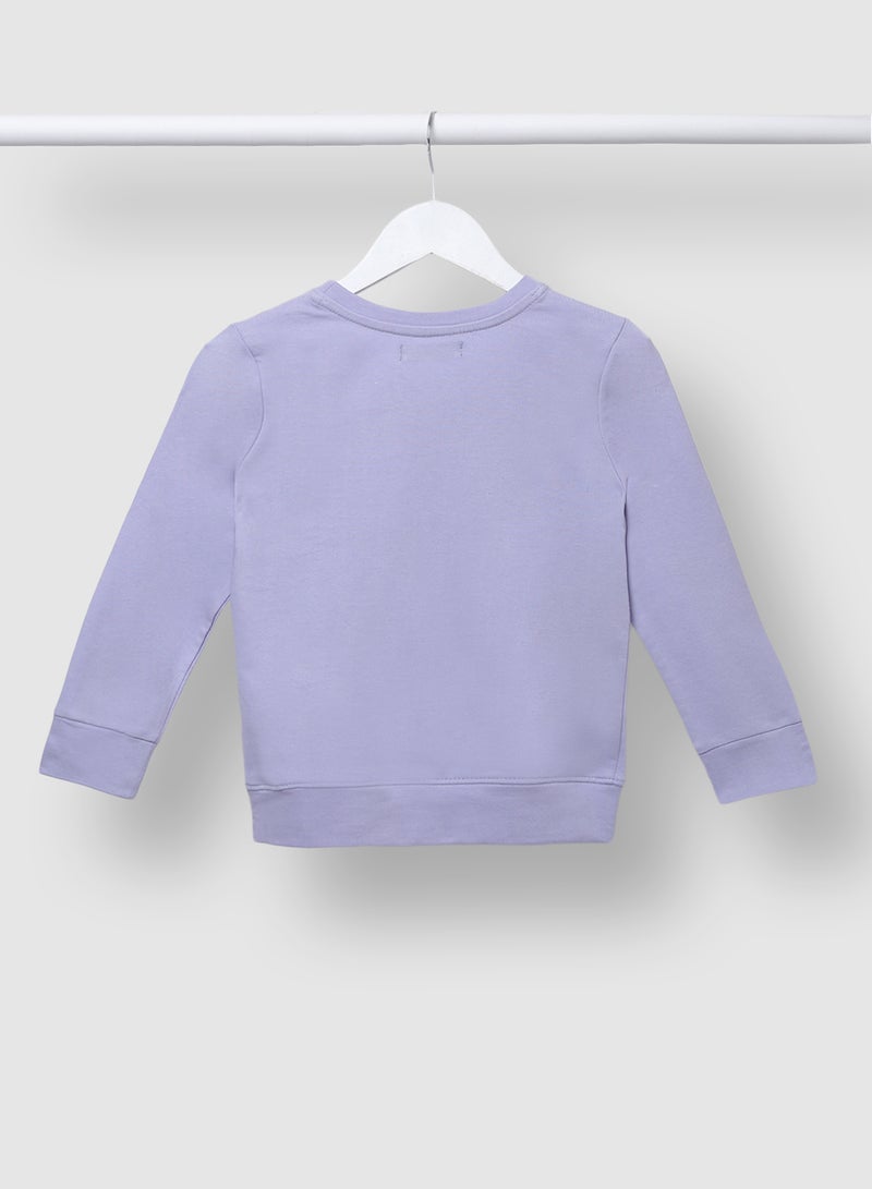 QUWA Comfortable Boys Graphic Printed Crew Neck Sweatshirt Light Purple  - Image 2