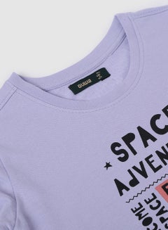 QUWA Comfortable Boys Graphic Printed Crew Neck Sweatshirt Light Purple  - Image 3