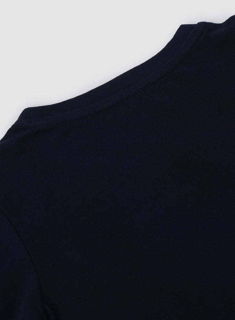 QUWA - Boys Graphic Printed Crew Neck Sweatshirt Navy Blue - Image 1
