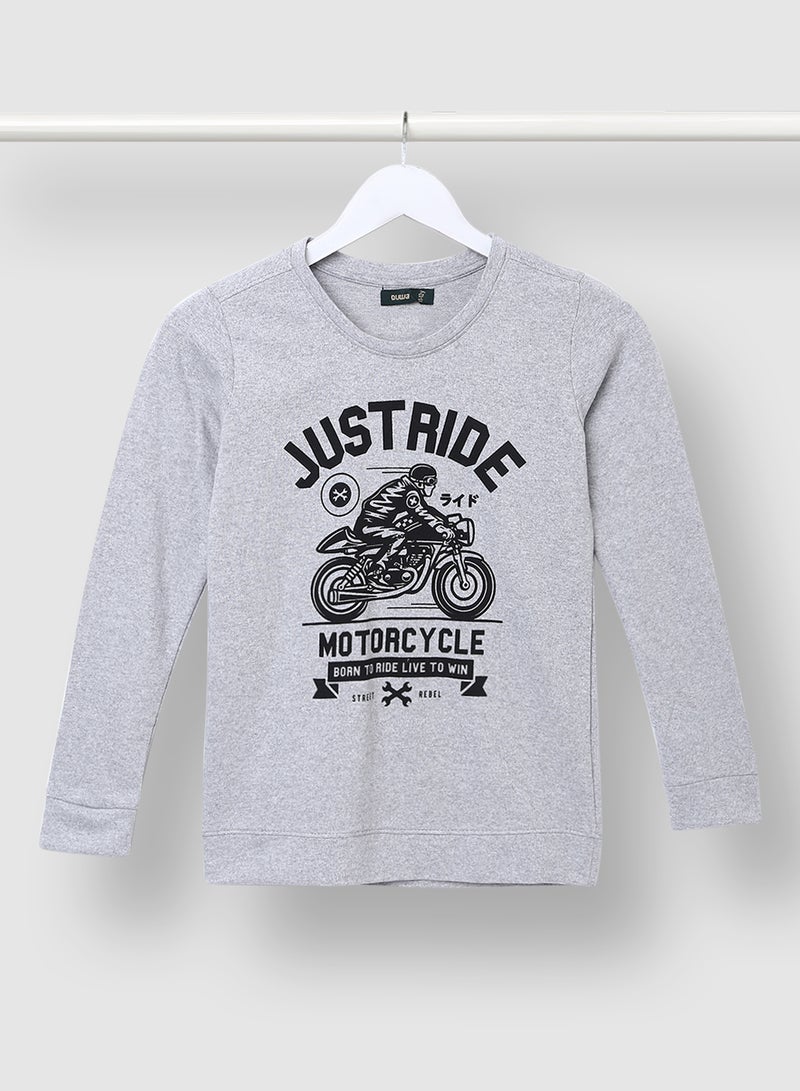 QUWA - Comfortable Graphic Printed Sweatshirt Printed - Image 1