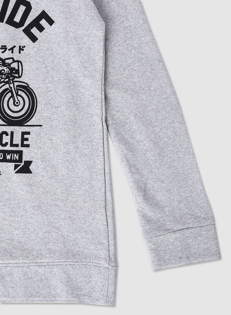 QUWA - Comfortable Graphic Printed Sweatshirt Printed - Image 1