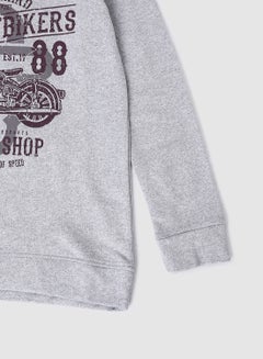 QUWA Elegant Boys Graphic Printed Sweatshirt Grey/Brown  - Image 4
