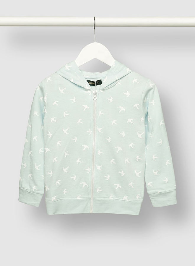 Comfortable Boys All Over Printed Casual Sweatshirt Green