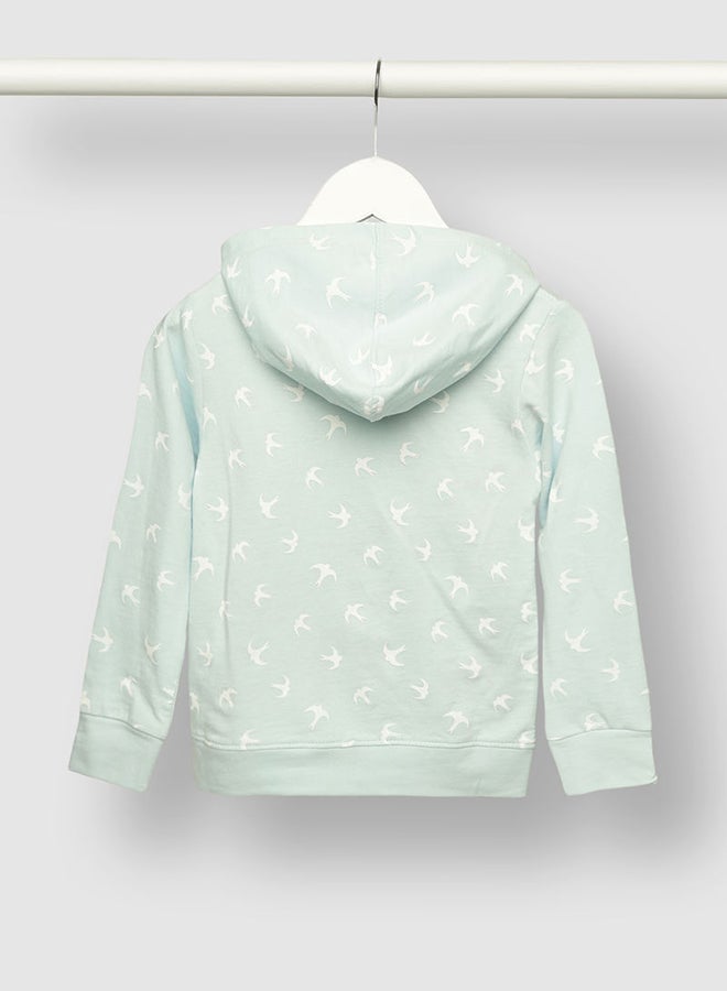 Comfortable Boys All Over Printed Casual Sweatshirt Green