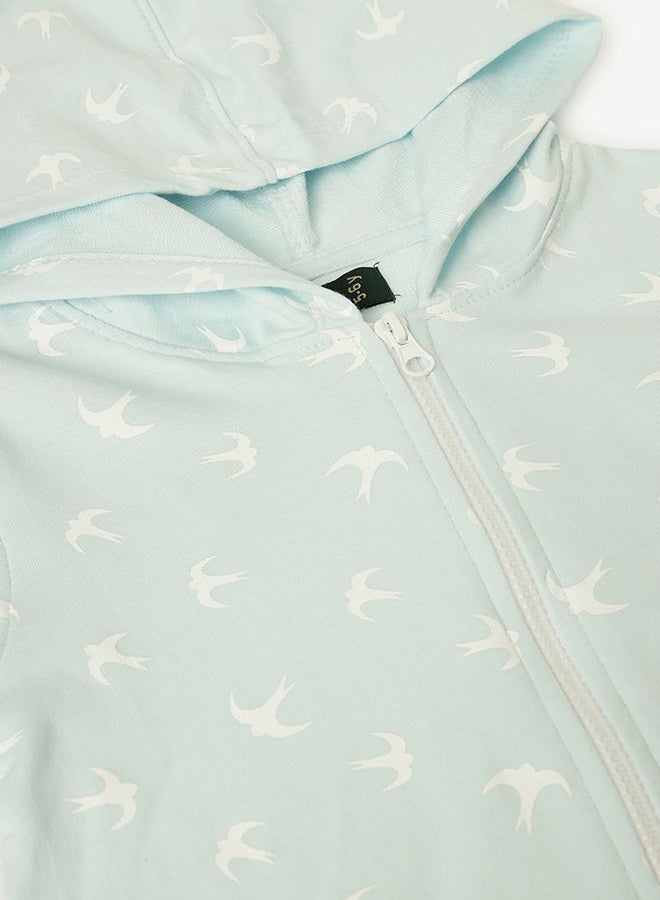 Comfortable Boys All Over Printed Casual Sweatshirt Green