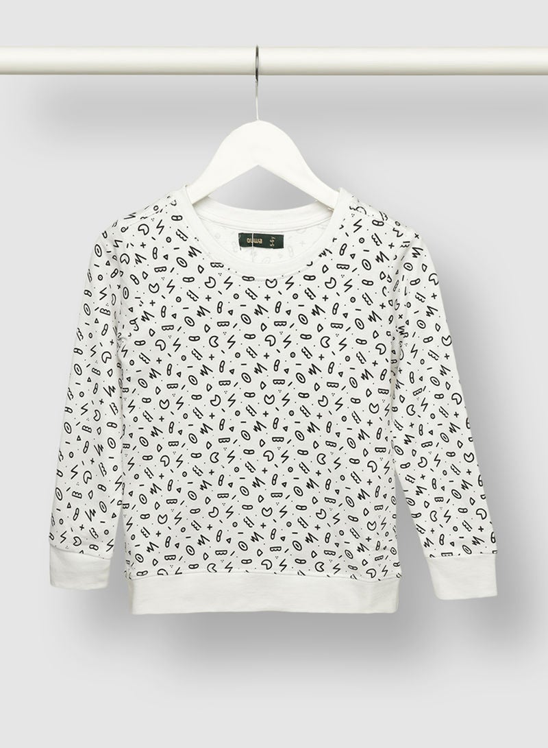 QUWA - Boys Trendy All Over Printed Cotton Casual Sweatshirt Multicolour - Image 1