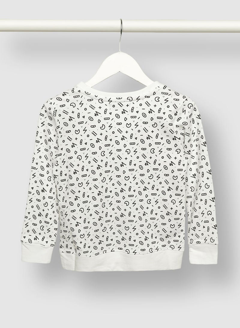 QUWA - Boys Trendy All Over Printed Cotton Casual Sweatshirt Multicolour - Image 1