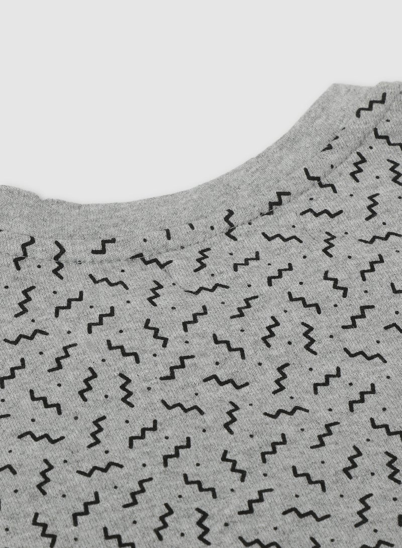 QUWA Boys Stylish All Over Printed Cotton Casual Sweatshirt Grey  - Image 4