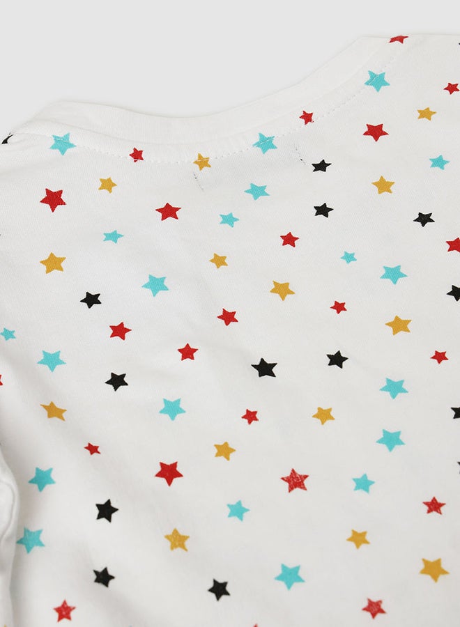 QUWA Elegant Boys All Over Printed Sweatshirt White/Light Blue/Red  - Image 4