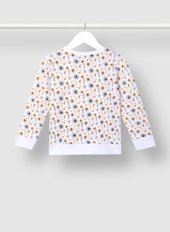 QUWA Comfortable Boys All Over Printed Sweatshirt White/Black/Yellow  - Image 2