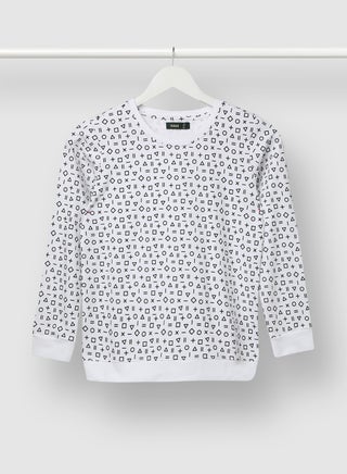 Boys Trendy All Over Printed Sweatshirt White/Navy Blue - v1646309889/N48660708V_1