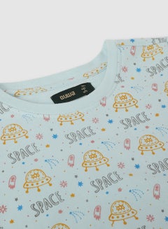 QUWA Stylish Boys All Over Printed Sweatshirt Blue  - Image 3
