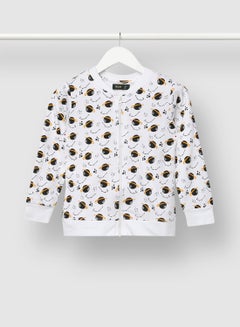 QUWA Boys All Over Printed Sweatshirt White/Black/Light Yellow  - Image 1