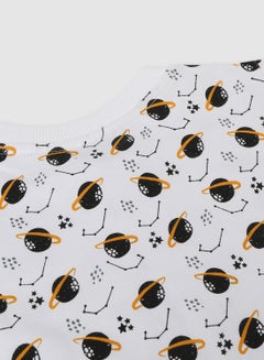 QUWA Boys All Over Printed Sweatshirt White/Black/Light Yellow  - Image 4