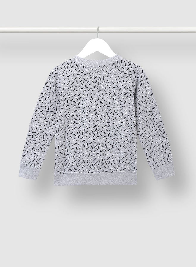 QUWA Boys All-Over Print Zip-Up Jacket Gray/Black  - Image 2