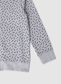 QUWA Boys All-Over Print Zip-Up Jacket Gray/Black  - Image 4