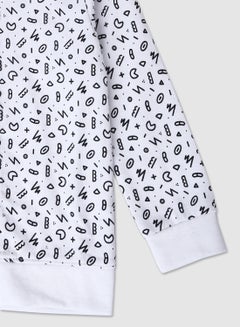 QUWA Boys All-Over Print Zip-Up Jacket Black/White  - Image 4