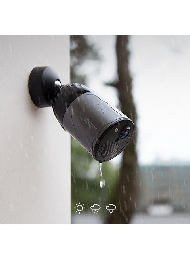 إيزفيز - كاميرا مراقبة إي لايف CCTV خارجية من إيزفيز بجودة 1080p بعمر بطارية 210 يوم، ذاكرة داخلية مدمجة بسعة 32 جيجابايت، مستشعر أشعة تحت حمراء غير النشط لكشف الحركة، رؤية ليلية ملونة، صوت ثنائي الاتجاه، ضد الماء بمعيار IP66، تعمل مع مساعد أليكسا طراز (BC1C) - Image 1