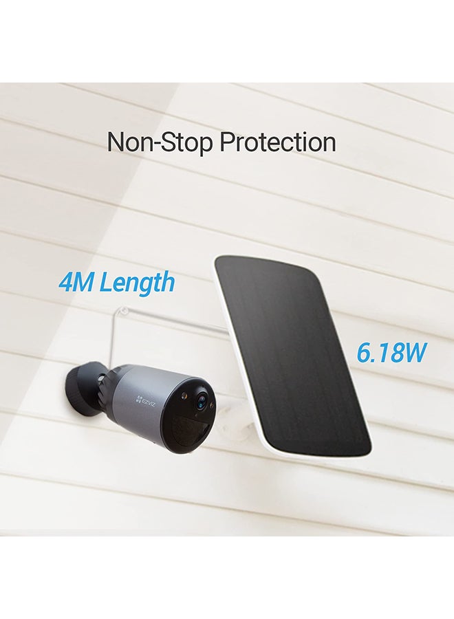 EZVIZ - Solar Panel Power Supply for Wireless Outdoor Security Camera, Compatible with EZVIZ BC1C (eLife), BC1 Sets & C3A, IP65 Waterproof, 4 Meters Cable, Adjustable Mount, Continuous Power Supply - Image 1