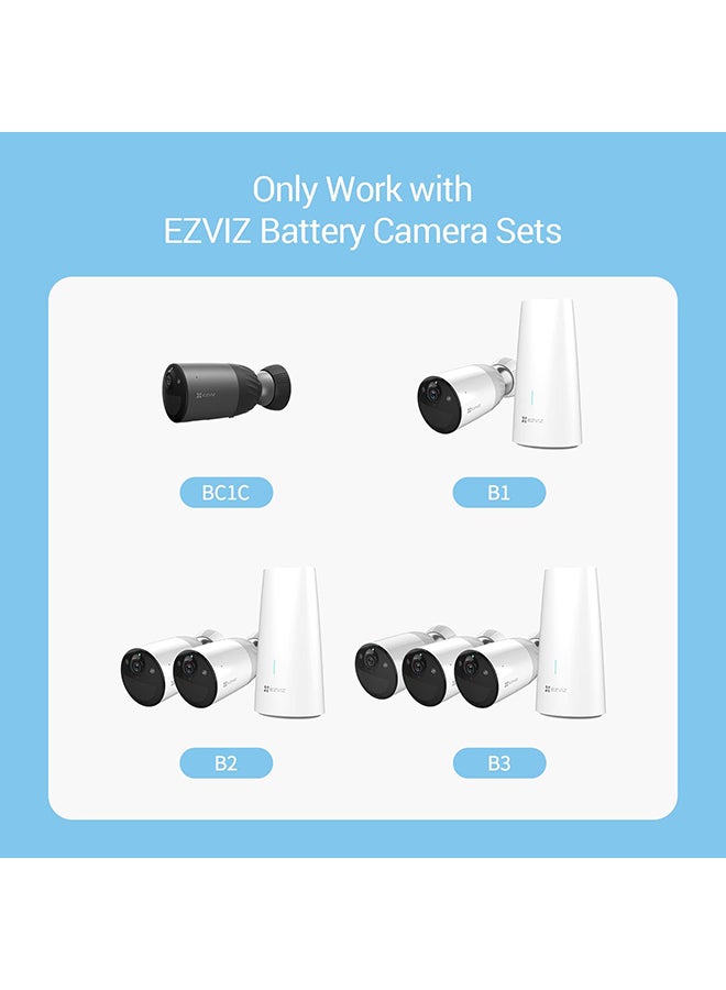 EZVIZ - Solar Panel Power Supply for Wireless Outdoor Security Camera, Compatible with EZVIZ BC1C (eLife), BC1 Sets & C3A, IP65 Waterproof, 4 Meters Cable, Adjustable Mount, Continuous Power Supply - Image 1