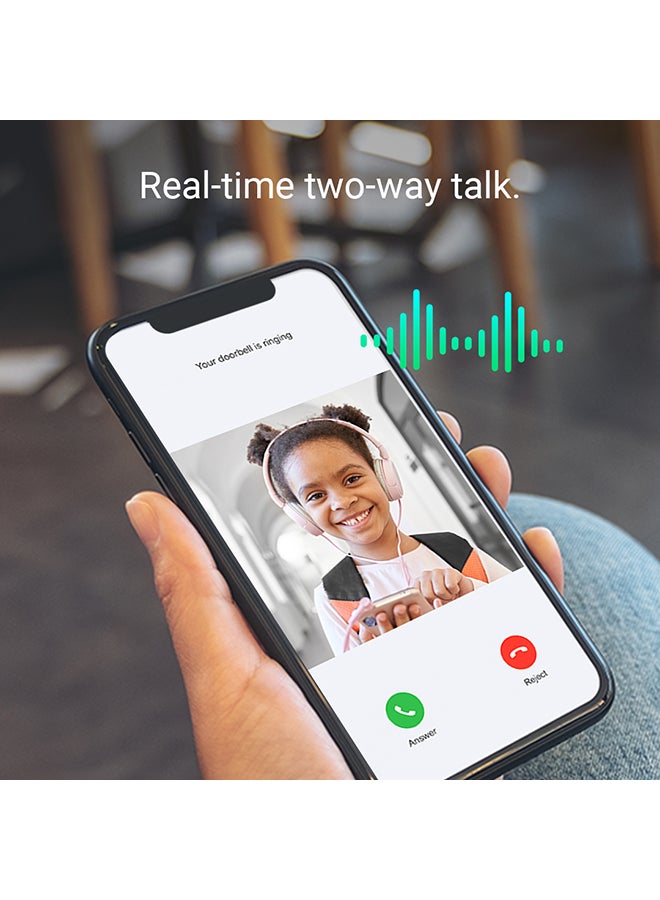 إيزفيز - جرس وفيديو لاسلكي برنين وبطاريةٍ قابلةٍ لإعادة الشحن وكاميرا أمنية تعمل لاسلكياً للمنزل الذكي طراز DB2C - Image 1