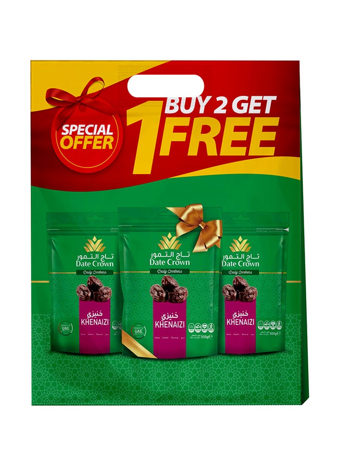 Date Crown Khenaizi 500grams Pack of 3