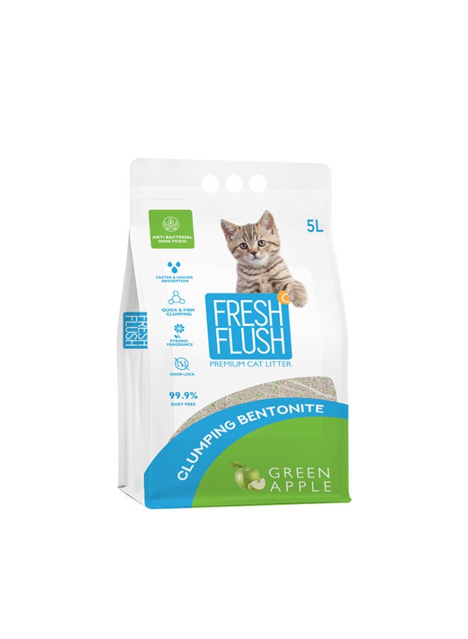 فريش فلاش البنتونيت فضلات القطط التفاح الأخضر