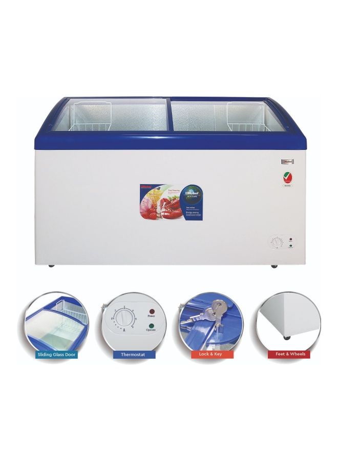 Curved Glass Sliding Door Freezer NSC495 White