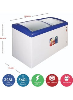 Nobel Curved Glass Sliding Door Freezer NSC495 White  - Image 4