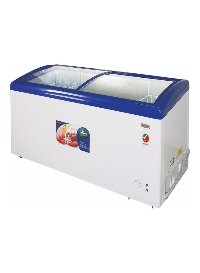 Curved Glass Sliding Door Freezer NSC495 White